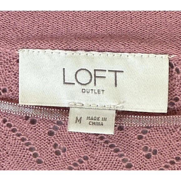Loft Outlet Cardigan Womens M Pink Boho Feminine Romantic Coquette Clean Girl‎ - Picture 2 of 6